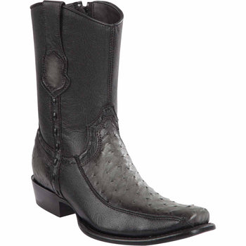 Men's Wild West Ostrich with Deer Dubai Toe Short Boots 279BF03