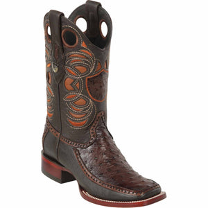 Men's Wild West Ostrich with Deer Skin Ranch Toe Boots 282F03