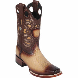 Men's Wild West Smooth Ostrich Skin Rodeo Toe Boots 281897