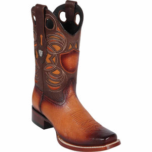 Men's Wild West Smooth Ostrich Skin Rodeo Toe Boots 281897