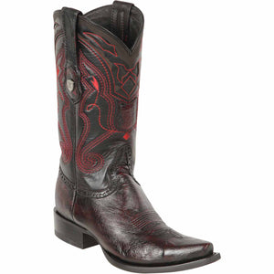 Men's Wild West Smooth Ostrich Skin Snip Toe Boots 29497