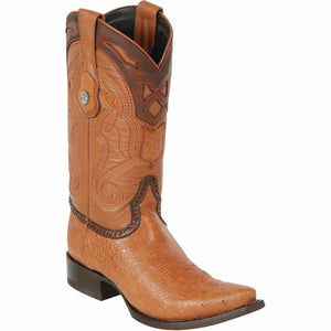 Men's Wild West Smooth Ostrich Skin Snip Toe Boots 29497