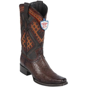 Men's Wild West Smooth Ostrich Square Toe Boots 27697