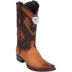 Men's Wild West Smooth Ostrich Square Toe Boots 27697