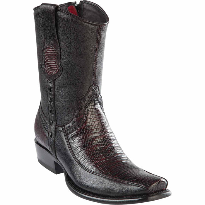 Men's Wild West Teju Lizard with Deer Dubai Toe Short Boots 279BF07