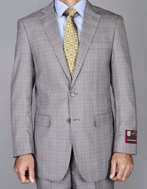 Giorgio Fiorelli Suit Men's Windowpane Authentic Giorgio Fiorelli Brand suits Flat Front Pants