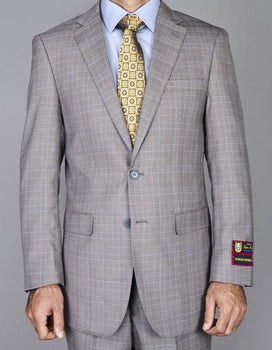 Giorgio Fiorelli Suit Men's Windowpane Authentic Giorgio Fiorelli Brand suits Flat Front Pants
