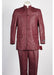 Men's Wine Button Closure Mandarin Collar Collarless Blazer