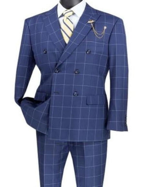 Mens Wintage Suit - 1920s Mens Suit - Blue Patterns Modern Fit Suits