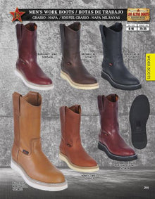 Los Altos Boots Men's Leather Work Boot ~ Botines Para Hombre Vibran Sole Diff. Colors/Sizes