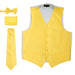 Men's Yellow Big and Tall Dress Tuxedo Four Piece Wedding Vest ~ Waistcoat ~ Waist coat & Tie & Bow Tie and Hankie