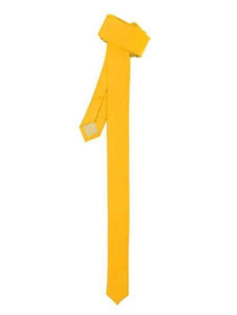Polyester Super Skinny Fashionable Shiny Slim Fully Lined Yellow NeckTie-Men's Neck Ties - Mens Dress Tie - Trendy Mens Ties