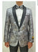 Silver and Black Tuxedo Blazer with Matching Bow Tie - Paisley Sport Coat For Prom or Wedding