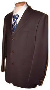 Mens 3 Button Blazer - Three Button Dark CoCo Brown Sport Coat - Side Vented - Wool Blazer
