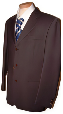Mens 3 Button Blazer - Three Button Dark CoCo Brown Sport Coat - Side Vented - Wool Blazer