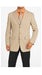 Mens 3 Button Blazer - Three Button Light Tan ~ Beige Sport Coat - Side Vented - Wool Blazer