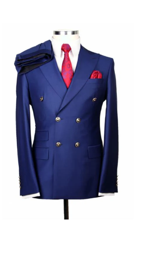 Men's Fashion Double Breasted Blazers Sport coat Velvet fabric - Slim Fitted by mensusa