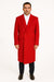 Mens Full Length and Cashmere Overcoat - Winter Topcoats - Red Coat
