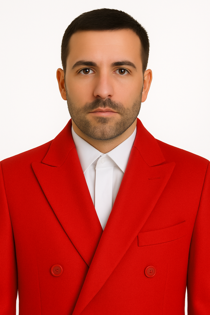 Mens Full Length and Cashmere Overcoat - Winter Topcoats - Red Coat - Image 5