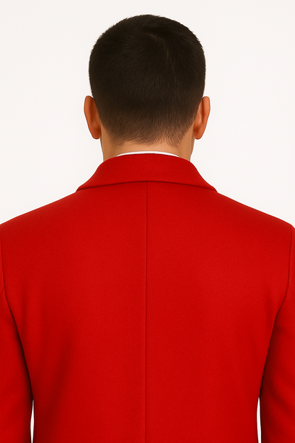 Mens Full Length and Cashmere Overcoat - Winter Topcoats - Red Coat - Image 6