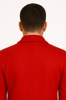 Mens Full Length and Cashmere Overcoat - Winter Topcoats - Red Coat - Image 6