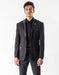 Mens 2 Button Gangster Pinstripe Peak Lapel Tuxedo in Black