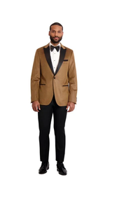 Mens Goldish Brown Blazer - Velvet Tuxedo - Mens Dinner Jacket
