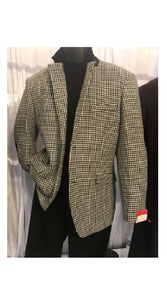 Mens Houndstooth Blazers Mens White/Black Houndstooth Checkered Blazer ~ Sportcoat ~ Jacket