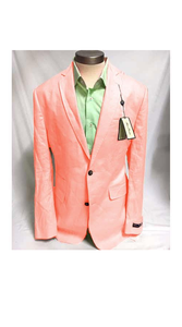Mens Linen Blazer - Salmon Linen Sport Coat - Summer Blazer