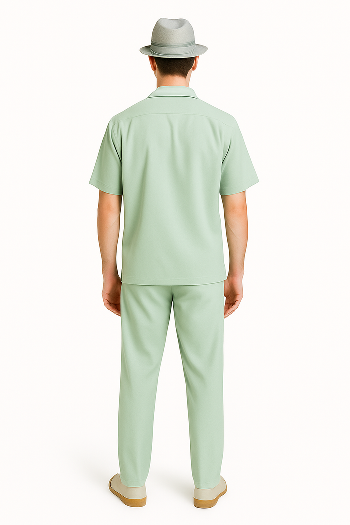 Mens Linen Walking Suit - Apple Green Summer Outfit - Mens Linen Suit - Image 2