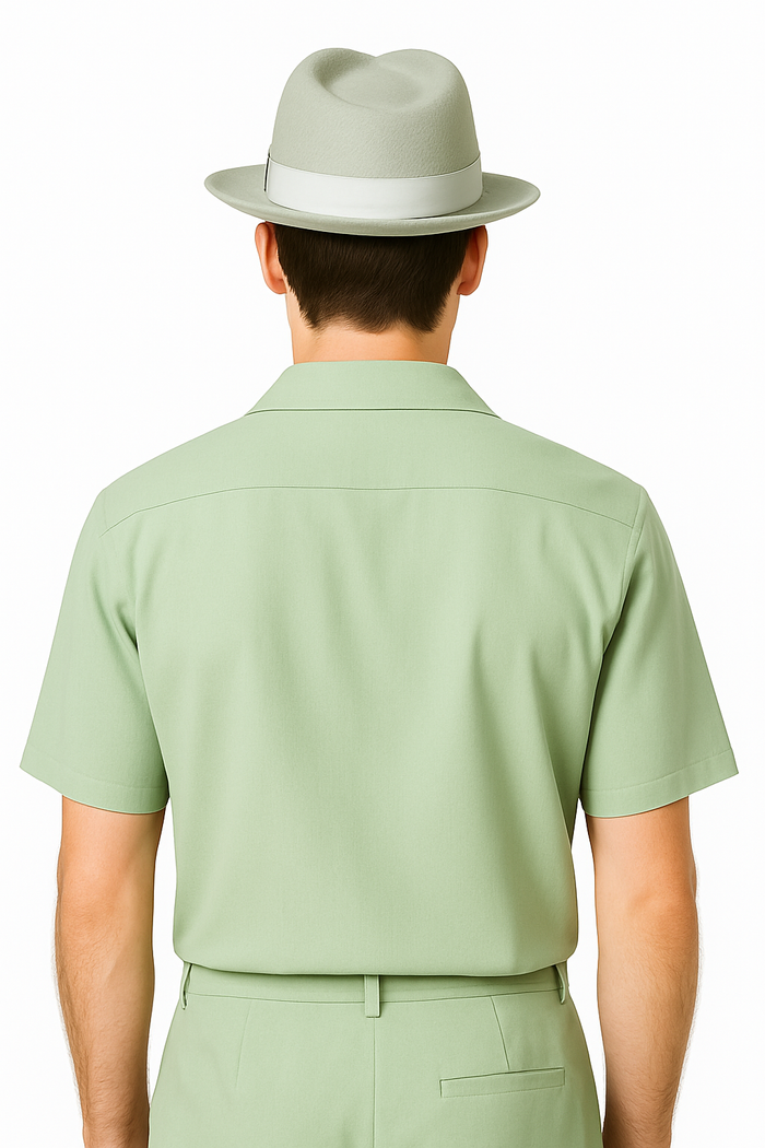 Mens Linen Walking Suit - Apple Green Summer Outfit - Mens Linen Suit - Image 4