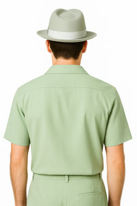 Mens Linen Walking Suit - Apple Green Summer Outfit - Mens Linen Suit