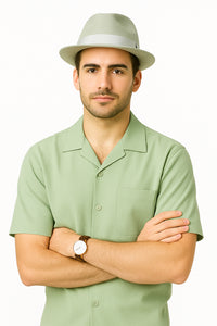 Mens Linen Walking Suit - Apple Green Summer Outfit - Mens Linen Suit