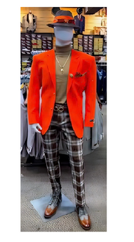Mens Orange Blazer With Gold Buttons - Orange Sport Coat