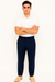 Mens Pleated Dress Pants Navy Blue Wide Leg Slacks Pleated Baggy Dress Trousers Unhemmed Unfinished Bottom