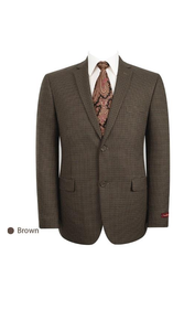 Mens Slim Fit Jacket Single Breasted Two Buttons Blazer Brown