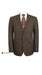 Mens Slim Fit Jacket Single Breasted Two Buttons Blazer Brown