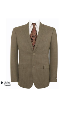 Mens Slim Fit Jacket Single Breasted Two Buttons Blazer Light Brown