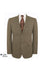 Mens Slim Fit Jacket Single Breasted Two Buttons Blazer Light Brown