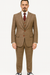 Mens Two Button Notch Label Tweed Suit Brown Herringbone