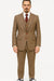 Mens Two Button Notch Label Tweed Suit Brown Herringbone