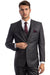 Mens Zegarie Brand Men's 100% Wool Modern Fit Vested Suit in Charcoal Grey & Burgundy Windowpane Plaid