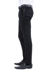 Mens Zegarie Brand Men's Modern Fit Flat Front Tuxedo Separates Pants in Black