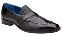 Belvedere Mens Alligator Dress Shoes Black Slip On Tornado