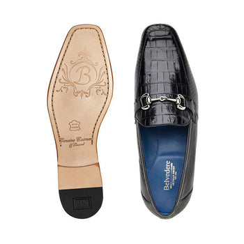Belvedere Mens Black Crocodile Lizard Loafers Udine - Image 3