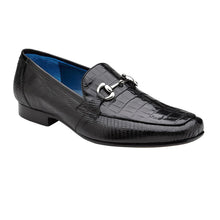 Belvedere Mens Black Crocodile Lizard Loafers Udine