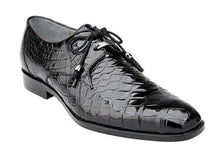 Belvedere Alligator Shoes Mens Black Italian Lace Up Lago