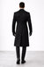 Mens Black James Bond Outfit Spectre Peak Lapel Double Breasted Bridge Long Coat