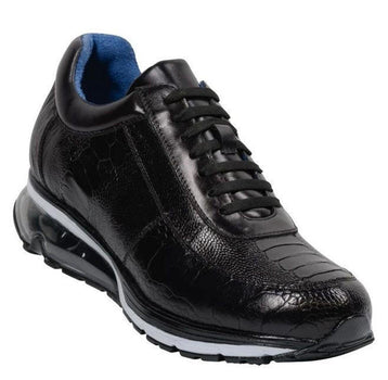 Belvedere Exotic Sneaker Mens Black Ostrich Leg Todd