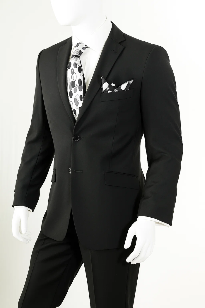 Buy 10 and More $59 Mens Black Slim Fit Suit Vent Online Discount Fashion Sale Cheap Priced Business Suits Clearance Sale For Men